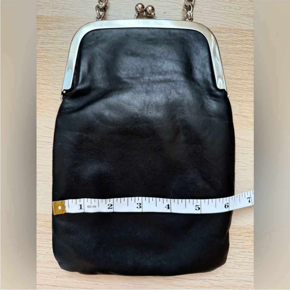Nordstrom Black Leather Crossbody with Silver Chain and Frame Accents - Picture 8 of 9